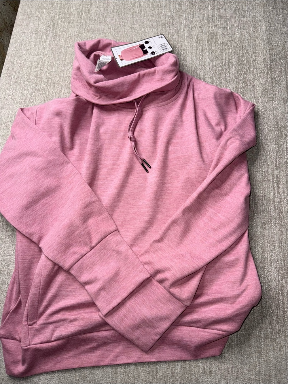 NWT RBX Women’s Large Dressy Rose Cowl Neck Athleisure Pullover $68